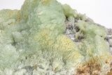 Green, Bladed Prehnite Crystals with Quartz - Morocco #214963-1